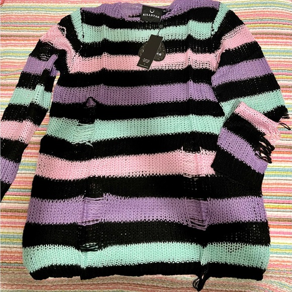 ⚫️Sold⚫️ Killstar Pastel punk knit sweater sz xl - Picture 2 of 5